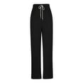 thumbnail image 5 of REALiKUN Women’s Wide Leg Pants High Waist Drawstring Straight Leg Sweatpants Textured Trousers Lounge Pants with Pockets, 5 of 7