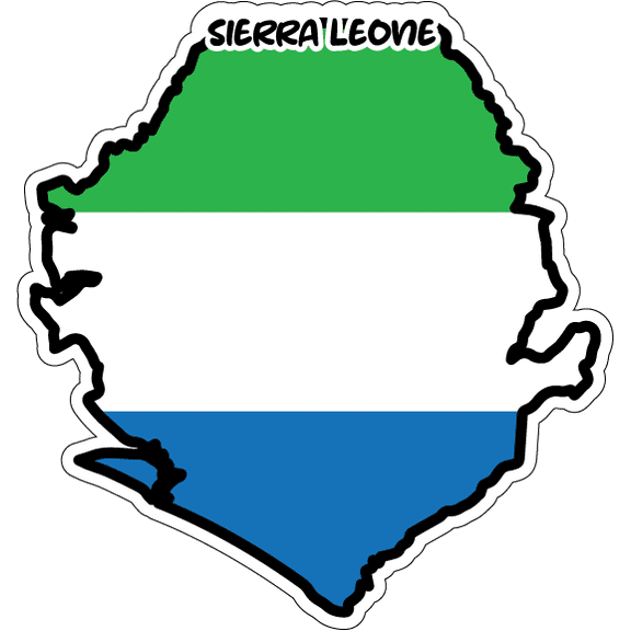 Sierra Leone Map Flag Sticker Decal 4 Inches - 4 inch