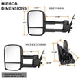 thumbnail image 3 of AKKON - For 07-13 Chevy Silverado Extendable Towing Power Telescoping Wide Angle Side Mirrors Left + Right Pair, 3 of 7