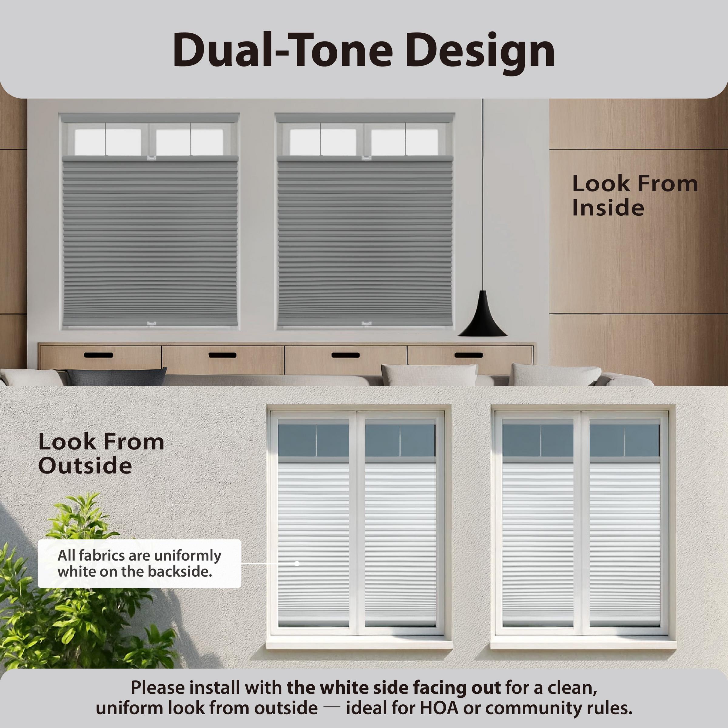 Regal Living Top Down Bottom Up Blackout Cordless Cellular Shade, Anchor Gray - 58.5" W x 48" L