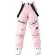 thumbnail image 2 of Adult Waterproof Snow Pants Mens Womens Winter Thicken Warm Skiing Snowboard Pants with Detachable Braces Overall L, 2 of 4