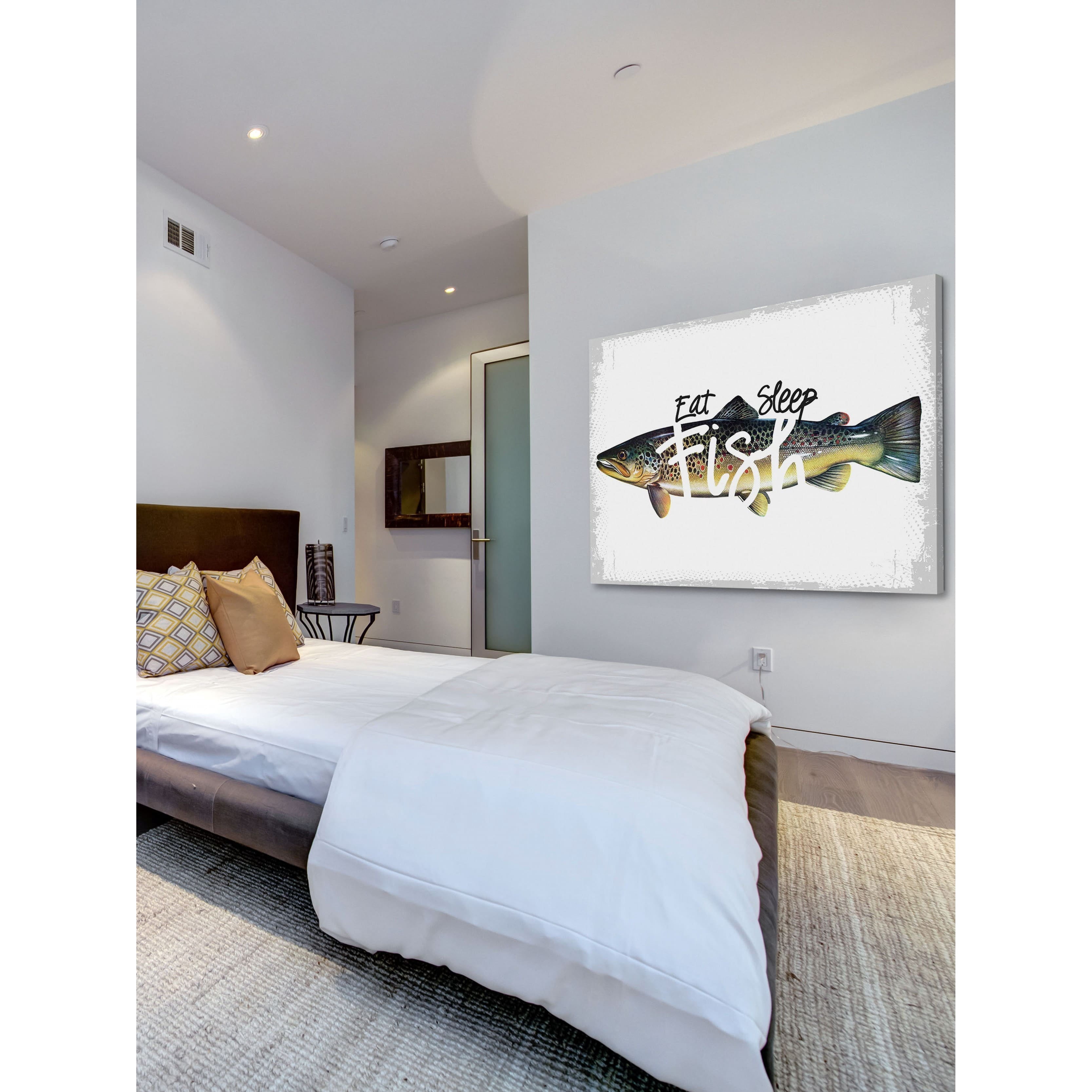 Marmont Hill Eat Sleep Fish by Saturday Evening Post Painting Print on Canvas