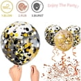 thumbnail image 4 of Jinsinto Black Gold Confetti Balloons 50 pack - 12 Inch Gold White and Black Confetti Balloons with Ribbons for Graduation Birthday Wedding Party Decorations, 4 of 5