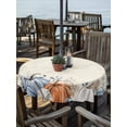 thumbnail image 3 of Round Outdoor Tablecloth With Umbrella Hole And Zipper– Fall Thanksgiving Waterproof Patio Table Cover for Party, Picnic, Backyard, 50" Dia. , Blue White Orange Pumpkin Boho Floral, 3 of 8