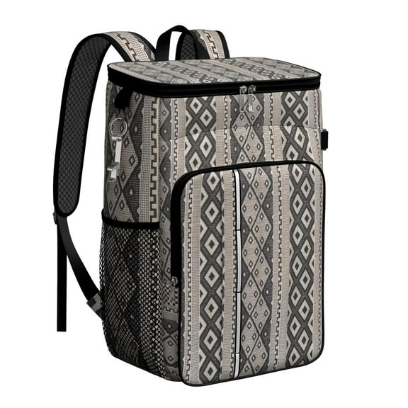 Abstract Insulated Cooler Backpack - 20L Leakproof Soft Cooler Bag for Camping, Beach & Picnic, Vintage Style with Long-Lasting Insulation