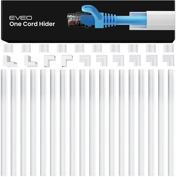 Fundas de pared Cable Hider EVEO de 7,62 m para pared