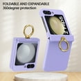 thumbnail image 7 of Compatible with Samsung Galaxy Flip 5 Case with Hinge Protection, Build-in Kickstand Ring Holder Anti-Scratches Hard PC Protective Shockproof Case for Samsung Galaxy Z Flip 5 - Purple, 7 of 7