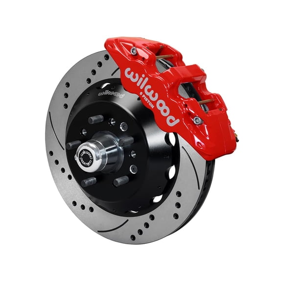 Wilwood 140-15947-DR AERO6 14-inch Front Big Brake Kit With 6 x 5.50 Hub Drilled Rotors And Red Calipers for 1963-1987 GM C10/C15 With Drop Spindle