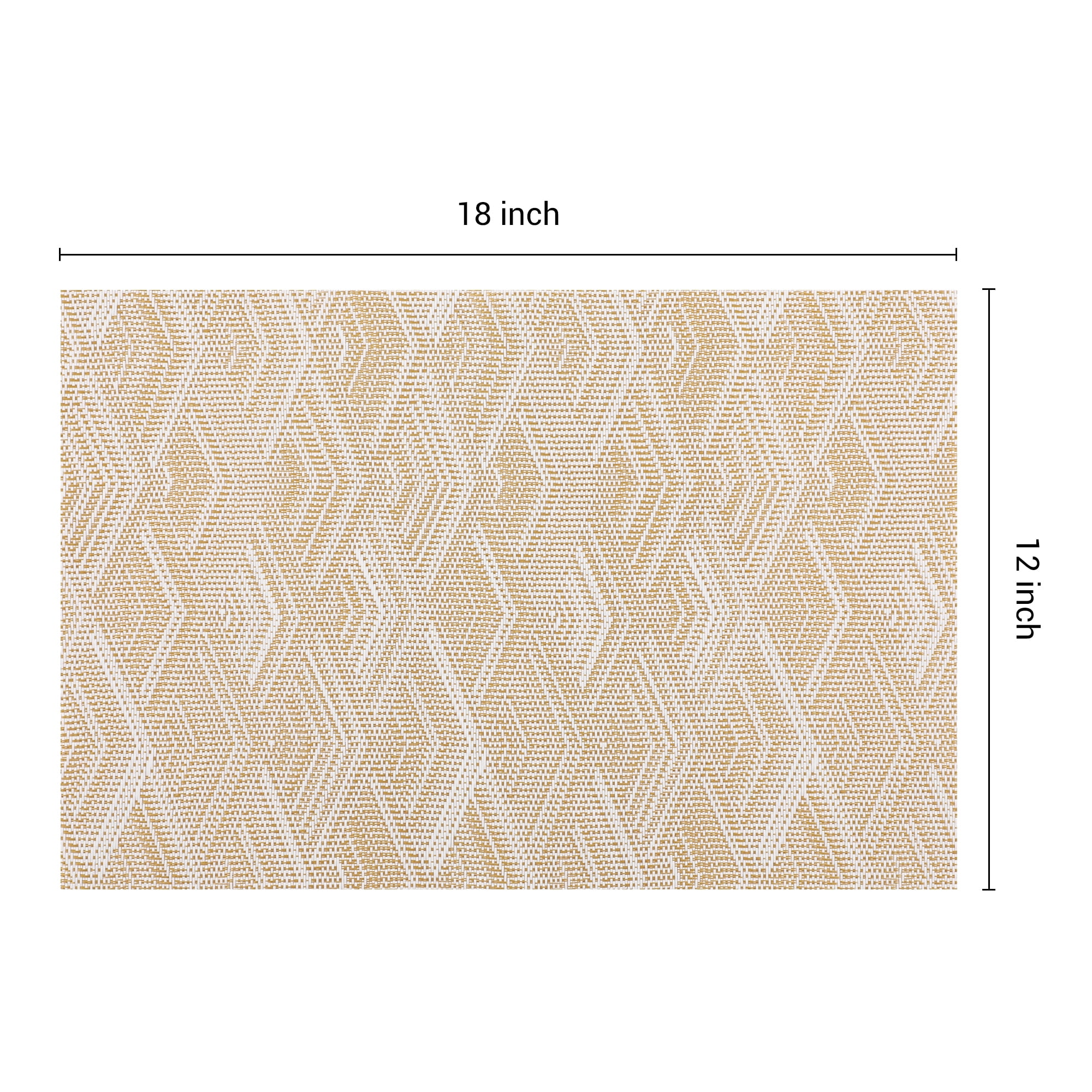 Unique Bargains Set of 8 Placemats for Dining Table Wipeable Table Mat Gold 18x12Inch