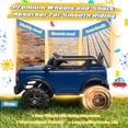 thumbnail image 5 of 24V Ride On Toys for Big Kids 2 Seat, Licensed Ford Bronco Base Powered Ride On Cars with Remote Control, 4 Wheel Spring Suspension, Lights, Bluetooth, Kids Electric Car for Boys Girls Age 3-8, Blue, 5 of 7