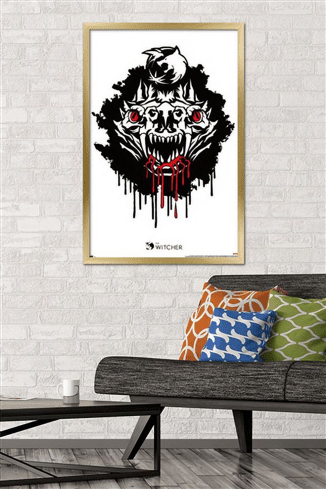 Netflix The Witcher Season 2 - Basilisk Head Wall Poster, 22.375" x 34", Framed