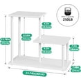 thumbnail image 3 of Wood Desktop Shelf Nightstand Organizer Shelves, 3 Tier Small Bookshelf Freestanding Display Shelf Office Desk Shelf (White), 3 of 6