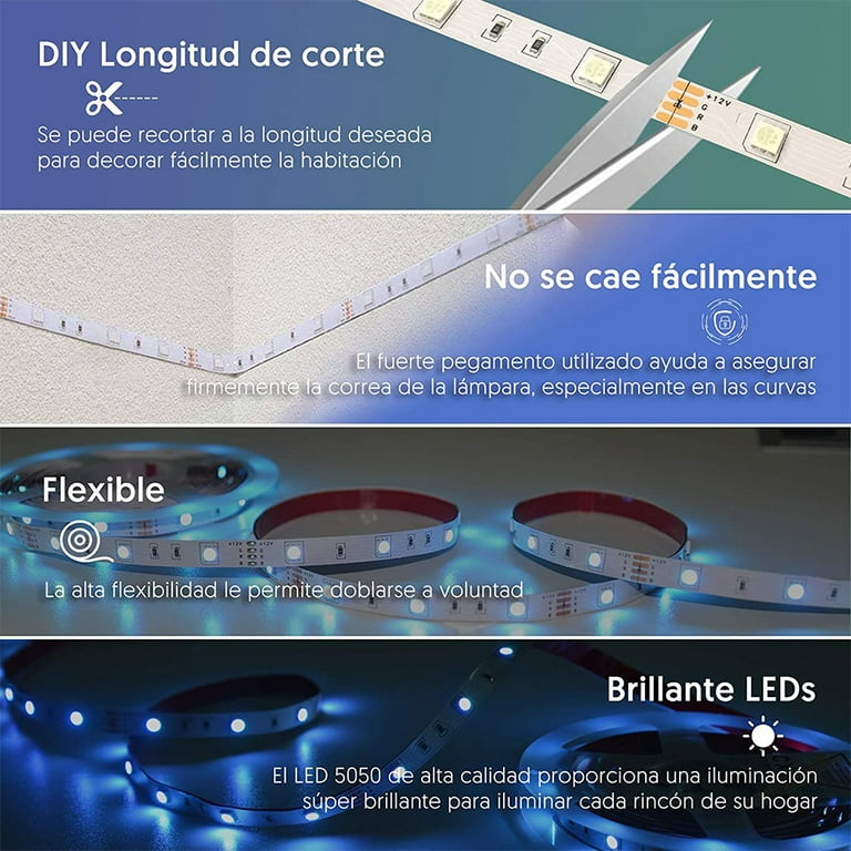 Alexa LED Strip 10m, Wifi LED Strip Lights RGB LED Stripes LED Fee Lights Muziek Syncing, Tuya App Functie met Google Assistant, LED Strips DIY Custom Scene Mode Slaapkamer Keuken Home Party