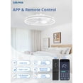 thumbnail image 6 of Lokivas 24" White Modern Ceiling Fan with Light, Flush Mount, Quiet 6 Speeds, Dimmable LED, App and Remote Control for Indoor, 6 of 8