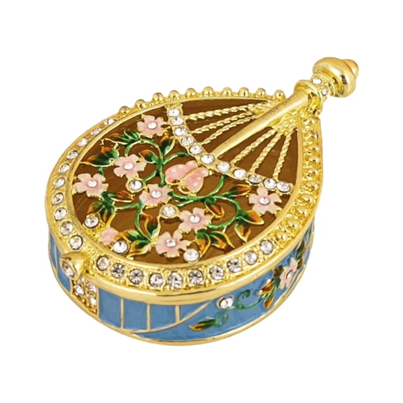 Beautiful Hand Painted Musical Instrument Trinket Box Decorative Music Box with Handmade Flower Patterns for Storage