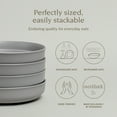 thumbnail image 2 of over&back Rim Dinner Bowl Set - Stoneware Dishes - Comes with 4 Dinner Bowls - For Pasta, Salads, and More - Easy-to-Stack All-Occasion Place Settings - 8.1" x 8.1" x 1.8" -32oz - Semi-Matte Charcoal, 2 of 6