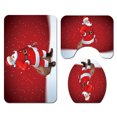 thumbnail image 3 of XGFHYJEH Christmas Decorations Indoor, Christmas Indoor Decor, Bathroom Rugs Sets 4 Piece, 4pcs Christmas Bathroom Pedestal Rug Lid Toilet Cover Bath Mat Shower Curtain, 3 of 6
