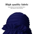 thumbnail image 2 of Yucurem Women Elastic Ruffle Swim Cap Hat, Portable Non-Squeezing Shower Cap, Ear Protection Swimming Cap for Long Short Hair (Navy Blue), 2 of 10