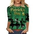 thumbnail image 2 of HOMBOM Womens St.Patricks Day Shirts Irish Graphic Tees 3/4 Sleeve Cute Gnomes Print Crewneck Multicolor Spring Tops for Women Casual, 2 of 8