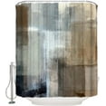 thumbnail image 3 of Brown Graffiti Shower Curtain Brown Gray White Abstract Grunge Art Brush Oil Painting Bath Curtain with plastic hooks Durable Waterproof Shower Curtain for Bathroom 36"x72", 3 of 6