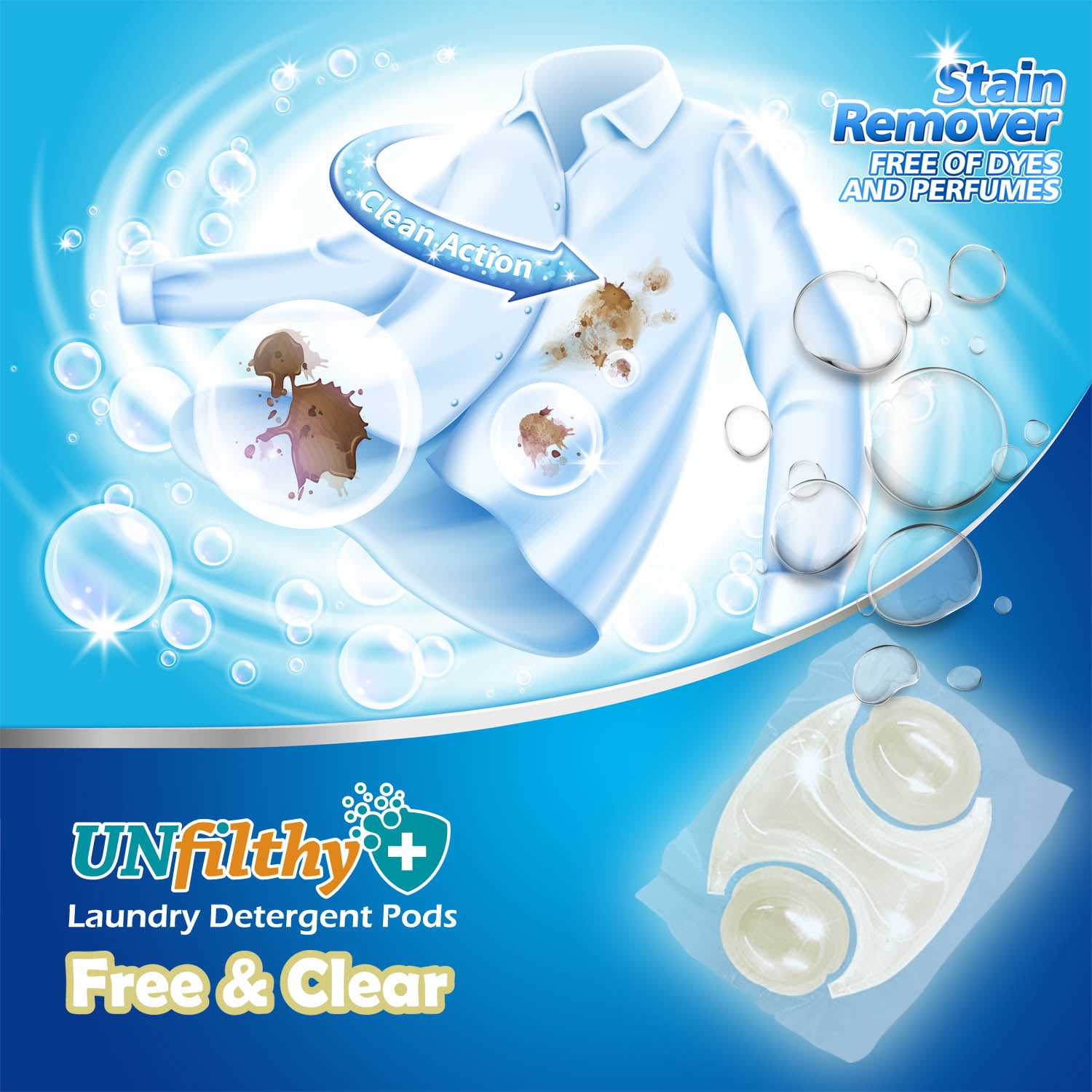 UNfilthy Laundry Detergent Pacs - Free & Clear (120 pacs)