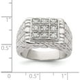thumbnail image 5 of Sterling Silver Rhodium-Plated Men's Cz Ring (Size 10) Made In China qr1284-10, 5 of 5