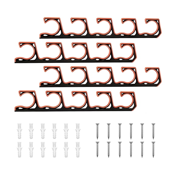 Wall Mounted Fishing Rod Holder, ABS with Steel Frame for Secure Vertical Storage in Garage and Storage Areas