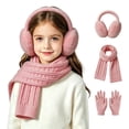 thumbnail image 2 of Sentuca Kids Winter Hat Scarf Gloves Set, Earmuffs Knit Long Scarf Full Finger Gloves Daily Outdoor Travel Accessories for Boys Girls Size 3-12Y, 2 of 7