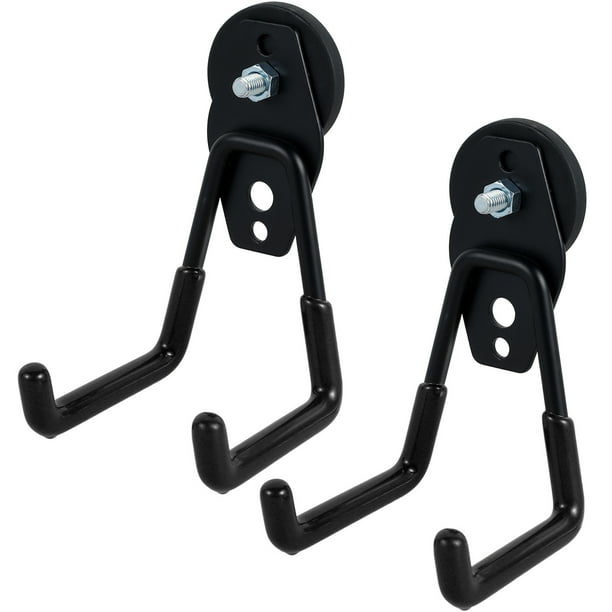 2 ganchos magnéticos para garaje, ganchos magnéticos resistentes con revestimiento antideslizante, imanes fuertes, ganchos de metal, montaje magnético de utilidad para caja de herramientas, taladros d