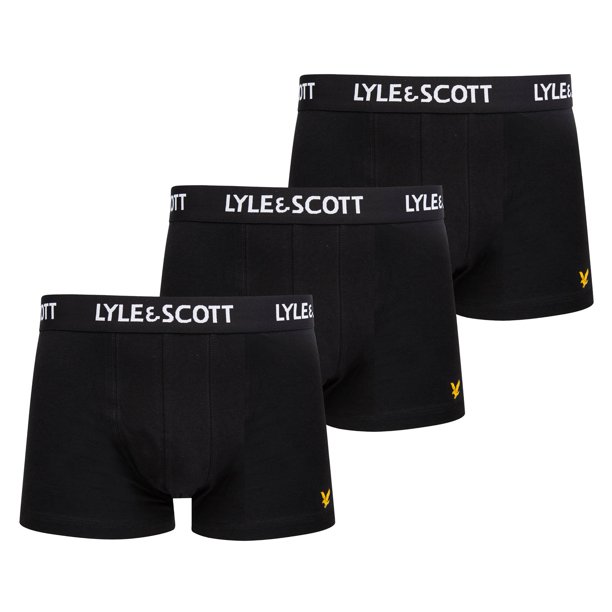 LYLE&SCOTT Bóxers para hombre, paquete de 3 - Barclay Core Trunks, algodón elástico Negro 2XL (XX-Large)