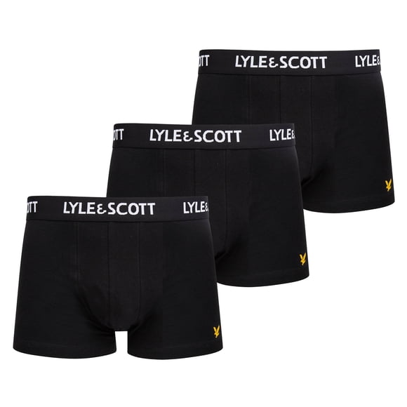 LYLE&SCOTT Bóxers para hombre, paquete de 3 - Barclay Core Trunks, algodón elástico Negro M (Medium)