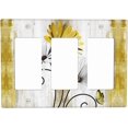 thumbnail image 1 of xianyou-Yellow Flower 3 Gang Light Switch Plate Cover Triple Rocker Decorative Abstract Wall Plate GFCI Electrical Switchplate for Kitchen Bathroom Home Decorate, 1 of 4