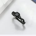 thumbnail image 6 of Queena Solitiare Black Engagement Ring for Women Sterling Silver CZ Ginger Lyne Collection, 6 of 7
