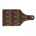 thumbnail image 1 of Geometric Cutting Board, Colorful Funky Vortex Stripes Simplistic Spring Tones Design, Decorative Tempered Glass Cutting and Serving Board, Wine Bottle Shape, Lime Green Dark Brown, by Ambesonne, 1 of 1