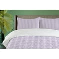 thumbnail image 4 of Ambesonne Polygons Duvet Cover Set, Monotone Striped Triangles, 2-Calking, Lavender White, 4 of 7