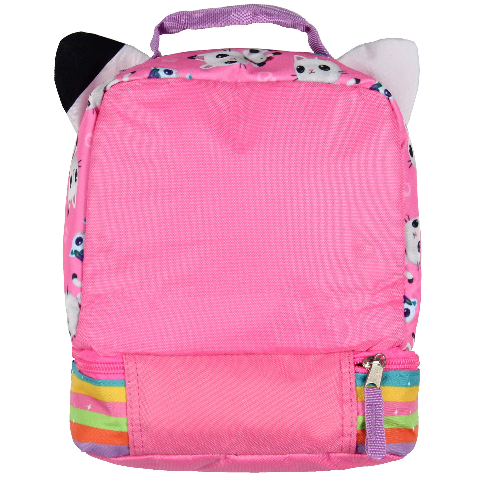 Gabby's Dollhouse Lunch Box 3D Gabby and Cats Dual-Compartment Insulated Lunch Bag Cooler 9"