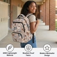 thumbnail image 5 of HUIACONG Khaki Dog Soccer Print School Backpack for Kids Teens Age 7-19 Multi Pocket Water Resistant Bookbag Adjustable Padded Straps Lightweight Durable Travel Daypack, 5 of 7