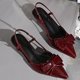 thumbnail image 4 of Correas de Tacón para Tacones Altos Bombas de Cuero Patentado con Correa Ajustable Y Tacón Esculpido de 5 cm para Oficina, Bodas O Noches de Fecha Tacones Cojines para Tacones Altos, 4 of 9