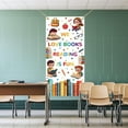 thumbnail image 4 of 1 Pcs Reading Theme Door Cover Cartoon Characters Pencil Glasses Book Banner Photography Background Backdrop for Door Wall Porch Indoor Outdoor Decoration 35.4x72.8 inch Colorful, 4 of 7