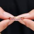 thumbnail image 5 of Rosec Jewels Half Eternity Band Ring with Created Pink Sapphire for Women (1.75 CT, AAAA Quality), 14K Rose Gold, US 5.00, 5 of 6
