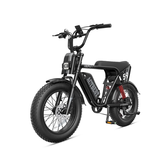 Actbest Striker Plus Fat Tire Electric Bicycle for Adults, 20"x4.0", 52V 20Ah, 20 MPH Hydraulic Brakes Moped Style E-Bike