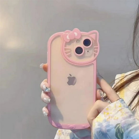 NEW Sanrio Hello Kitty Transparent Cases For iPhone 15 14 13 11 12 Pro Max X XS XR 8 Plus Cartoon Cute Soft Shockproof Cover Y2K