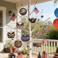 thumbnail image 4 of JHyouerji 9 Pcs 4th of July Ornaments Patriotic Wooden Tree Hanging Ornaments for Memorial Day Red White Blue Independence Day 250th Anniversary Decor, 4 of 6