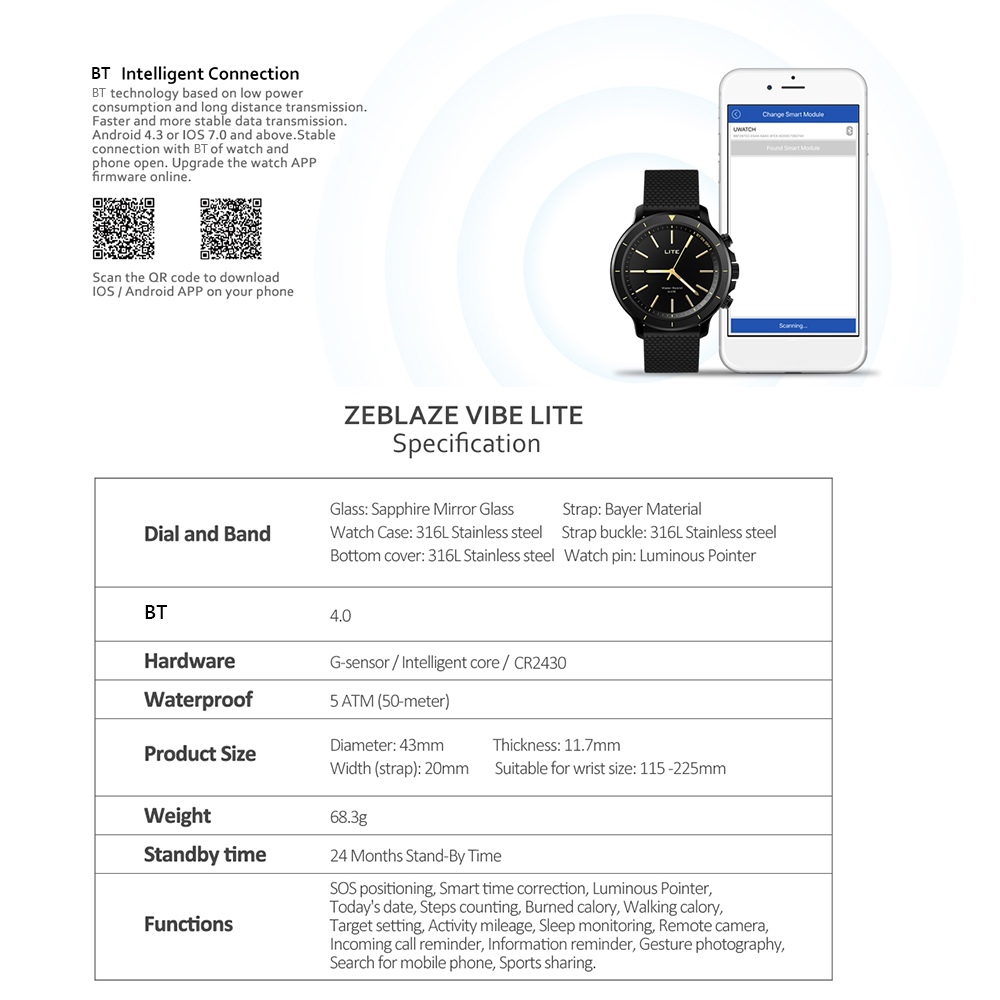 zeblaze vibe lite sos smartwatch