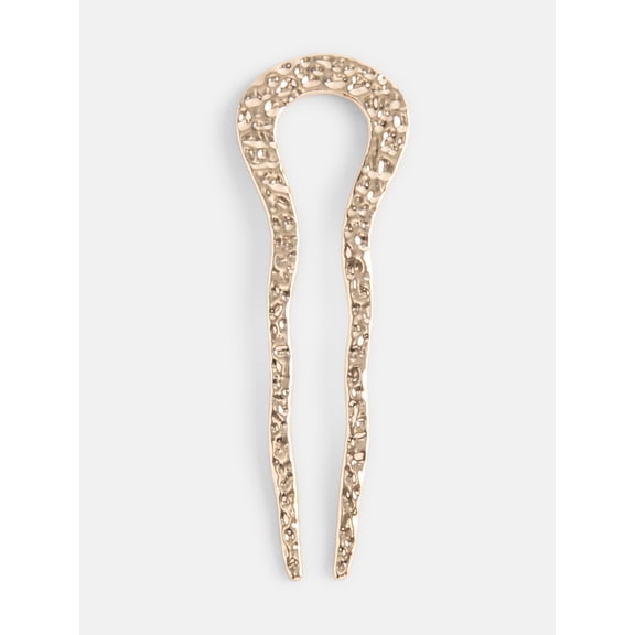 Scenario Women's Hammered Metal French Hair Pin, Gold-Tone