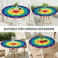 thumbnail image 7 of Rainbow Tie Dye Mandala Pattern Round Fitted Tablecloth with Elastic Edge,Dining Table Cover Waterproof,Outdoor Round Tablecloth for Camping,Dining,Indoor and Outdoor, 7 of 7