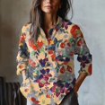 thumbnail image 1 of Séductiva Chemises pour Femmes jusqu'à 50 % de Réduction, Chemise en Coton Confortable à Manches Longues avec Imprimé Floral Rétro, 1 of 4