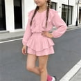 thumbnail image 4 of Amidoa Girls 2 Piece Outfits Summer Clothes Solid Color Cute T-Shirt and Casual Shorts Kids Clothing Sets Pink Size 10, 4 of 9