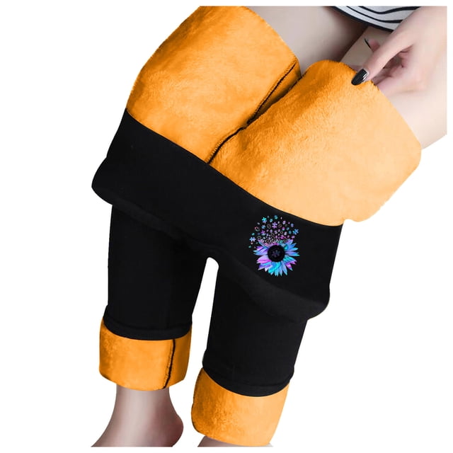 Leggings de mujer Invierno Térmico Forrado Súper Grueso Estampado de Cachemira Cintura Alta Cómodos Pantalones de Yoga Cálidos Pompotops ulkah943315