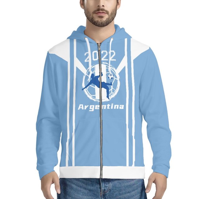 2022 Qatar Football World Cup Zip Hooded Sweater Netherlands Spain Brazil Fans Cheering Jacket
